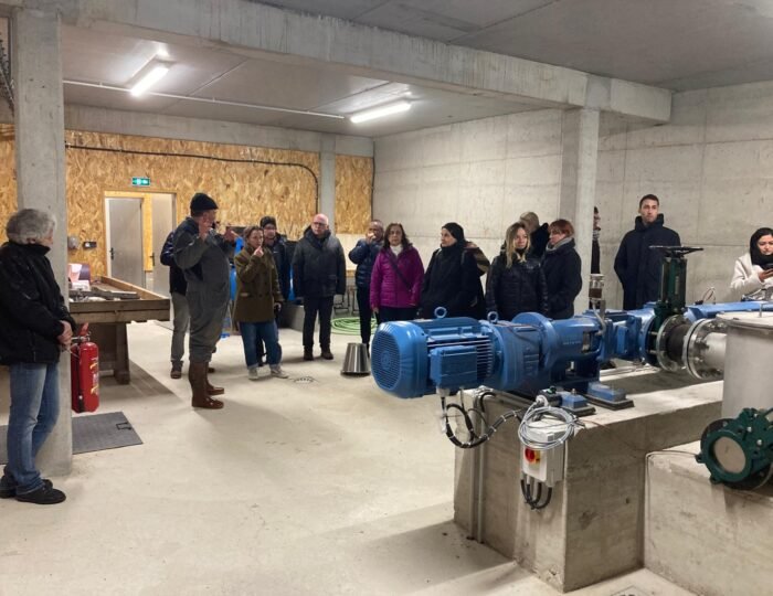 The interior of a biogas digester with all the technical installations to follow the good digestion process.
