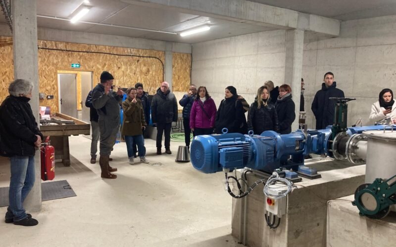 The interior of a biogas digester with all the technical installations to follow the good digestion process.